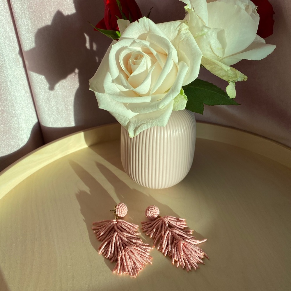 Pink Beaded Earrings